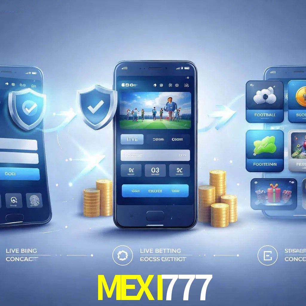 Pasos de acceso a la app MEXI777 en pantalla de teléfono móvil
